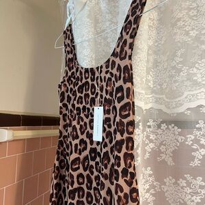 Loeffler Randall Leopard Print Sleeveless Dress